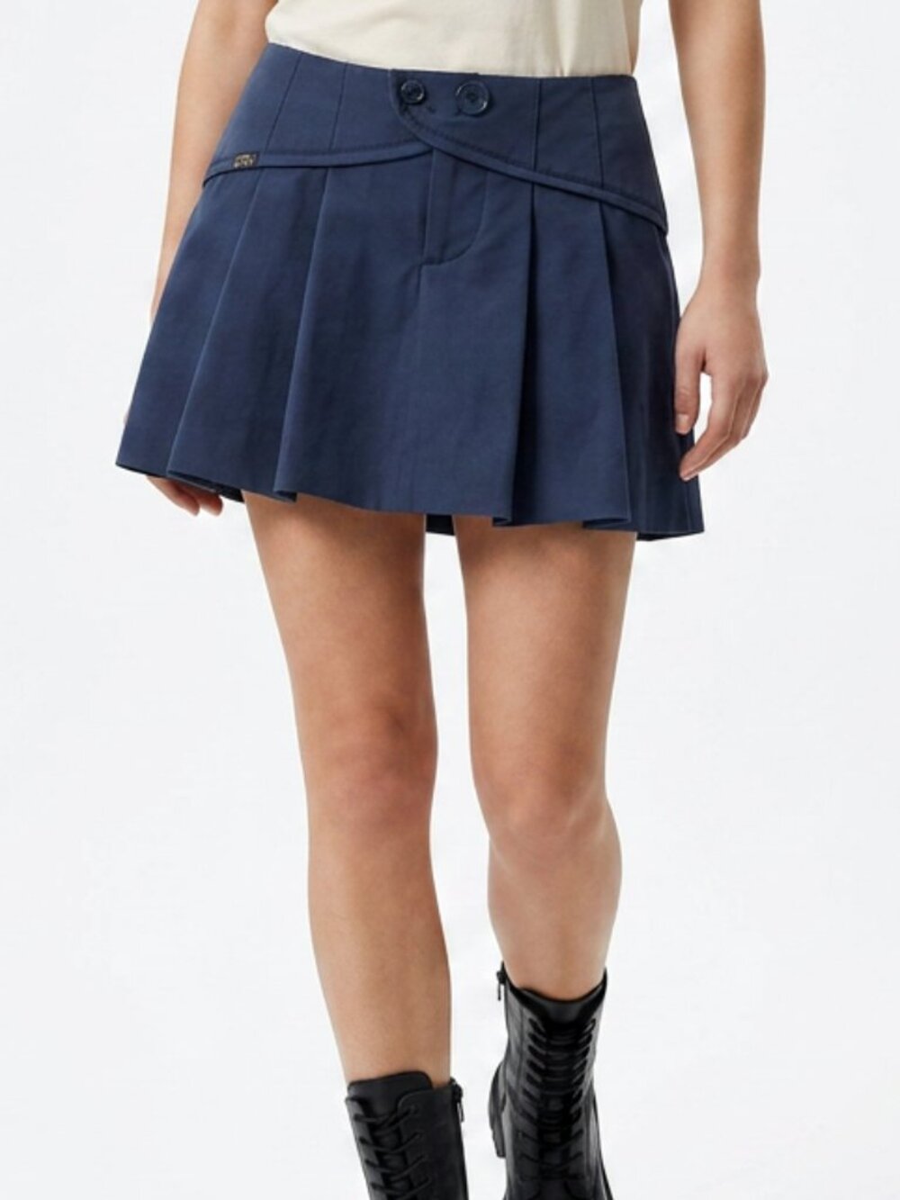 Vintage Y2K Miss Sixty Pleated Micro Mini Skirt Navy Womens S